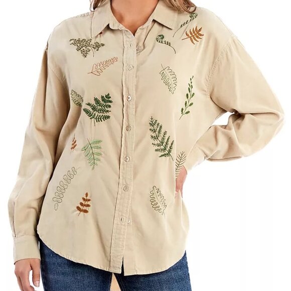 Billy T Leaf Embroidered Shirt - Size Small - New With Tags - Picture 3 of 6